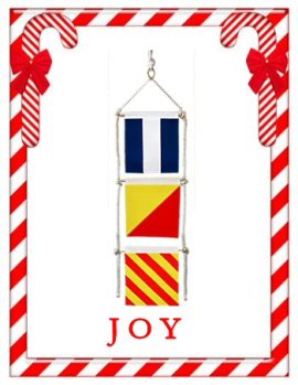 signal flag banner, joy,christmas,holiday,vertical banner